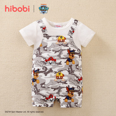 hibobi×Mono de algodón de manga corta con estampado de dibujos animados de PAW Patrol para bebé niño