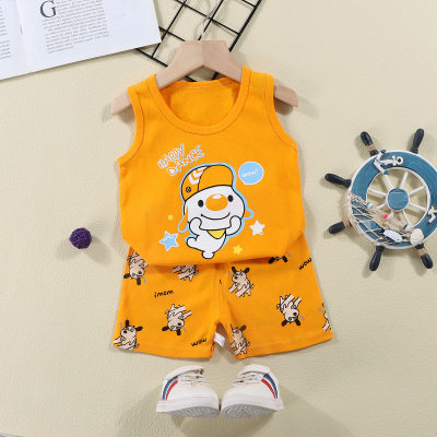 Kinder Weste Anzug Sommer reine Baumwolle neue Mädchen Shorts Kleidung Baby koreanischen Stil Jungen ärmellose Anzug Kinderkleidung