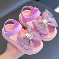 Children's mesh bow beach shoes sandals  Purple