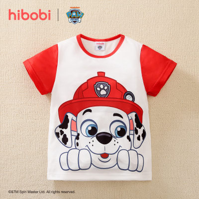 hibobi x PAW Patrol Toddler Boys T-shirt casual con stampa cartone animato a contrasto colorato