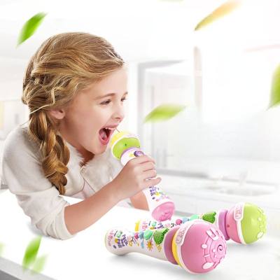 Xiecheng Spaßmikrofon Kindersimulationsmikrofon Drahtloses Karaoke-Früherziehungs-Singmaschine Multifunktions-Musikmikrofon