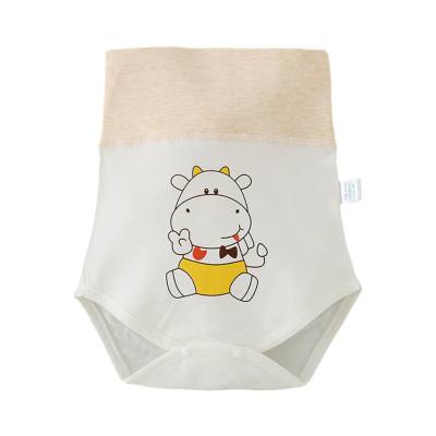 Calças de proteção de barriga de algodão de cintura alta para bebês calças de fraldas recém-nascidas