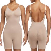 One-piece body shaper for women sexy backless bottoming corset underwear large size body shaping tight waist shapewear  Khaki