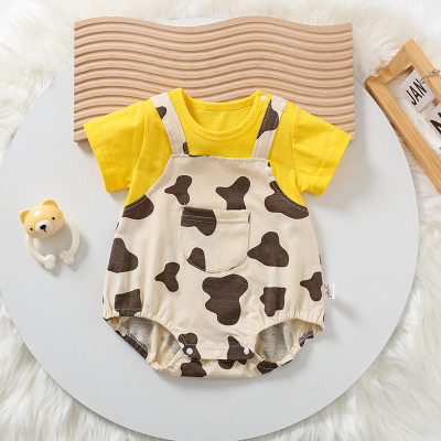 Baby summer clothes, thin newborn baby clothes, male and female baby onesies, summer bodysuits for full moon outings