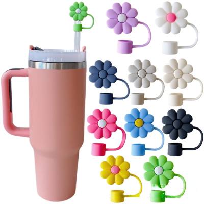 Copertura per cannuccia per tè al latte per bevande serie crisantemo Copertura per tappo in paglia da 10 mm