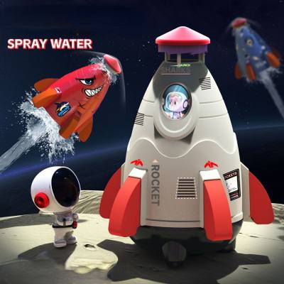 Juguetes de agua con rociador de cohete volador, parque de juguetes acuáticos para niños con rociador de cohete de agua voladora