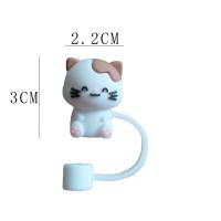 Cartoon dust cap soft glue dust plug universal glass stainless steel straw 7-8mm straw cover ins style  Multicolor
