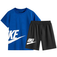 Summer boys' suit two-piece sports quick-drying clothes for middle and large children's basketball uniform  Blue