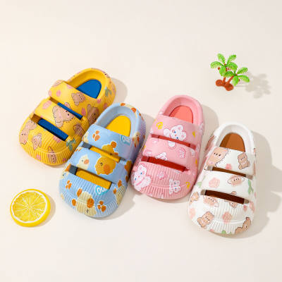 Toddler Girl Allover Cartoon Pattern Slide Sandals