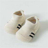 Los calcetines de malla a rayas para niños calzan los zapatos del niño  Beige