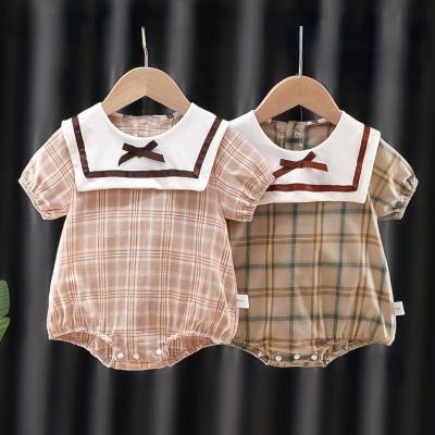 Säuglings- und Kleinkind-Overall im koreanischen Stil, Sommer-Baby-Mädchen, College-Stil, Harems-Dreiecks-Krabbelanzug, modischer Furz-Anzug für Neugeborene