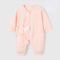 Baby-Overall Neugeborenenkleidung aus reiner Baumwolle Anzug Baby-Hauskleidung vier Jahreszeiten Strampler Krabbelkleidung  Rosa
