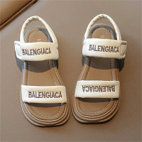 Zapatos de playa informales y versátiles, sandalias de punta abierta simples a la moda de estilo coreano  Blanco