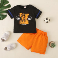 hibobi Boy Baby Sporty Football Black & Orange Suit  Black