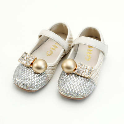 Zapatos de cuero de imitación de diamante para niña