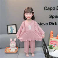 Girls pajamas summer children's home clothes baby air-conditioning clothes small and medium children princess style cool pajamas  Pink