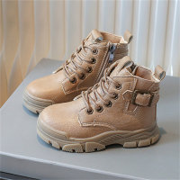 Toddler Solid Color High-top Martin Boots  Khaki