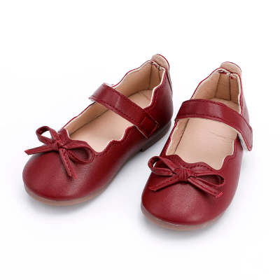 Zapatos de decoración Bowknot de color sólido para niños pequeños