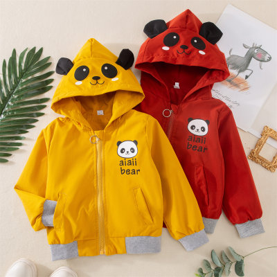 Toddler Color-block Panda Printed  Long Sleeve Jacket