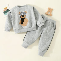 Toddler Cartoon Printed Sweater & Pants  Gray