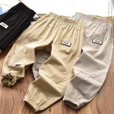 Boys pants spring and summer large and medium children's breathable mesh sports trousers children's loose casual anti-mosquito pants