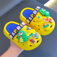 Children's non-slip soft-soled dinosaur pattern sandals  Yellow