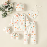 Hibobi Baby Animal Print 6 قطع ملابس  وردي 