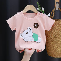 New children's short-sleeved t-shirt pure cotton girls summer clothes baby baby summer children's clothes boys tops dropshipping  Pink
