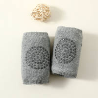Solid Color Knitted Knee Pads  Light Grey