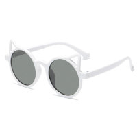 Óculos de sol infantil estilo gato  Branco