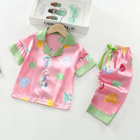 Toddler Girl Sweet Casual Cartoon Pajamas Sets  Pink