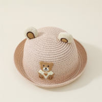 Children's Bear Applique Bucket Hat & Matching Mini Bag  Pink