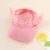 Sombrero de visera con patrón de letras estilo columpio de color sólido para niños  Rosado