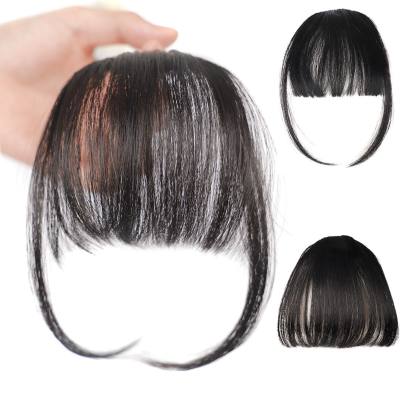 Chemical fiber wig with air bangs, thin fake bangs for women with sideburns, straight bangs wig