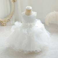 Novo estilo vestido de princesa meninas vestido de verão saia tutu infantil saia vestido de festa de aniversário  Branco