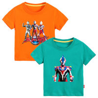 Camisetas infantis de verão de manga curta para meninos e meninas camisas de desenho animado  Multicolorido