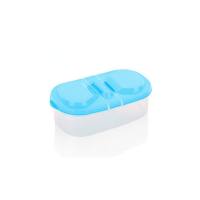 Double compartment covered kitchen food grain sealed jar Multifunctional kitchen refrigerator plastic storage box  Blue