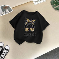 Cross-border children's clothing 2023 summer new products children's short-sleeved T-shirts for boys and girls fashionable round neck tops baby half-sleeved cotton  Black