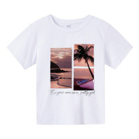 Summer children's new fashion loose casual T-shirt  White