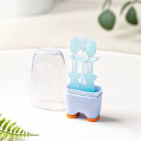 Baby toothbrush baby toothbrush children's toothbrush infant toothbrush 0-18 tongue cleaning baby silicone toothbrush  Blue