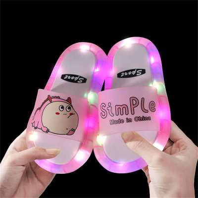 Luminous cartoon pattern slippers for middle and large children