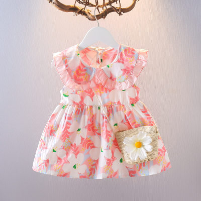 Summer dress new style children's summer baby short-sleeved princess dress children's clothing floral dress
