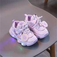 Children's shoes LED light mesh lightweight luminous shoes  Purple