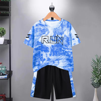 Ice silk quick-drying children's clothing, big children's summer clothing, T-shirts, short-sleeved summer basketball uniforms, breathable and sweat-absorbent