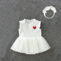 Neugeborene Ganzmonatskleidung, Krabbelkleidung aus reiner Baumwolle, Sommerkleidung 2024, neuer Prinzessinnenrock für Kleinkinder, 100-Tage-Kleid für Babymädchen  Weiß