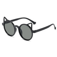 Óculos de sol infantil estilo gato  Preto