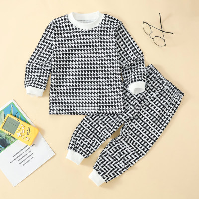 Toddler Boy Houndstooth Long Sleeve Top & Pants