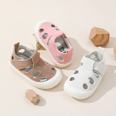 Toddler Solid Color Hollow Velcro Sandals