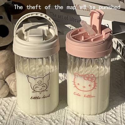 Water cup for female students with good looks, large capacity, portable, high temperature resistant Internet celebrity straw cup, children's cute cup