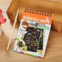 Kinder DIY Scratch Malerei kreative bunte Scratch Malerei Buch Puzzle Kunst Papier  Mehrfarbig